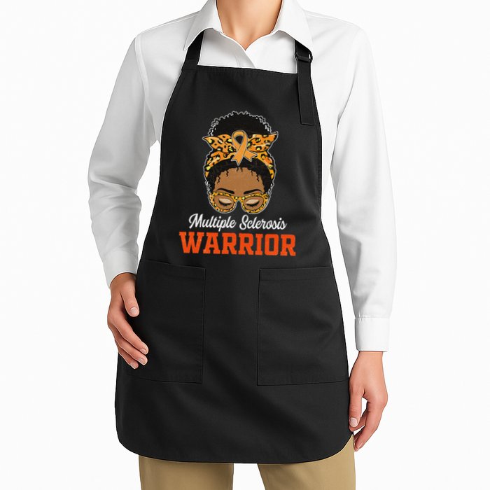 Multiple Sclerosis Warrior Messy Bun Ms Orange Ribbon Apron