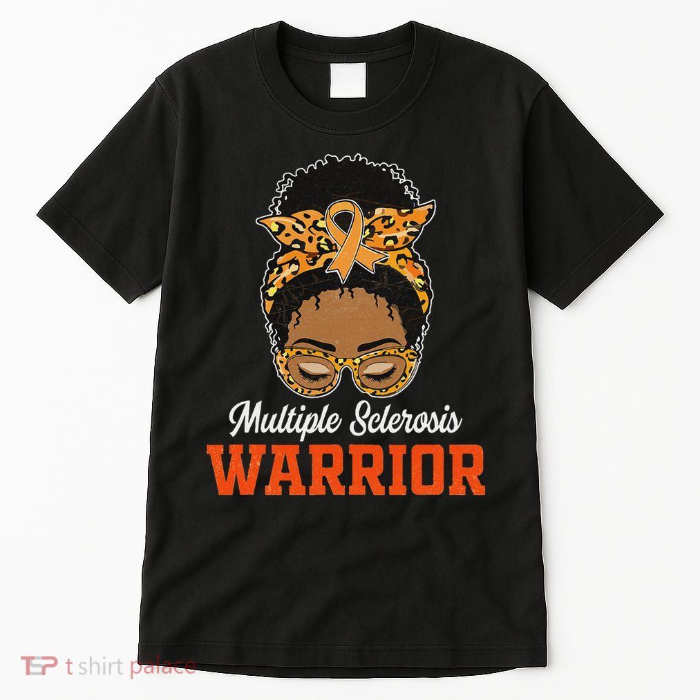 Multiple Sclerosis Warrior Messy Bun Ms Orange Ribbon Tall T-Shirt