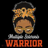 Multiple Sclerosis Warrior Messy Bun Ms Orange Ribbon Hooded Wearable Blanket