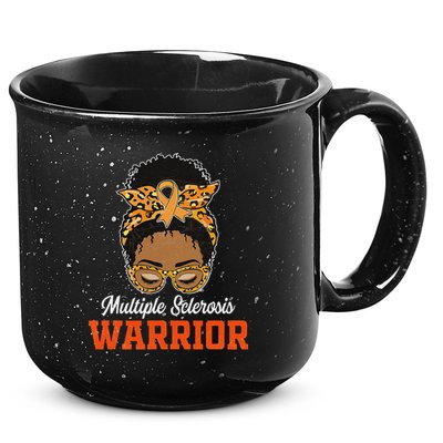 Multiple Sclerosis Warrior Messy Bun Ms Orange Ribbon 15oz Campfire Ceramic Mug