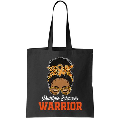 Multiple Sclerosis Warrior Messy Bun Ms Orange Ribbon Bag