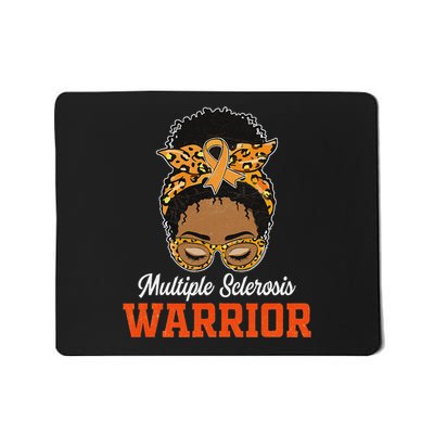 Multiple Sclerosis Warrior Messy Bun Ms Orange Ribbon Mousepad