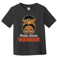Multiple Sclerosis Warrior Messy Bun Ms Orange Ribbon Toddler T-Shirt