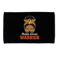 Multiple Sclerosis Warrior Messy Bun Ms Orange Ribbon Microfiber Hand Towel