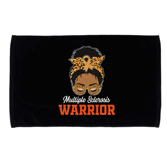 Multiple Sclerosis Warrior Messy Bun Ms Orange Ribbon Microfiber Hand Towel