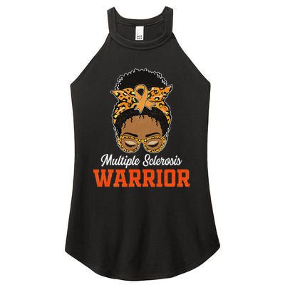 Multiple Sclerosis Warrior Messy Bun Ms Orange Ribbon Women's Perfect Tri Rocker Tank
