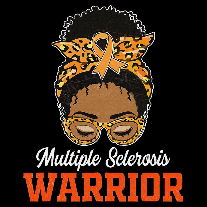 Multiple Sclerosis Warrior Messy Bun Ms Orange Ribbon Short Acrylic Beanie