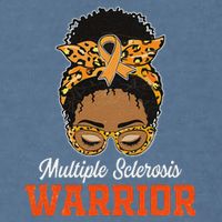 Multiple Sclerosis Warrior Messy Bun Ms Orange Ribbon Garment-Dyed Sweatshirt