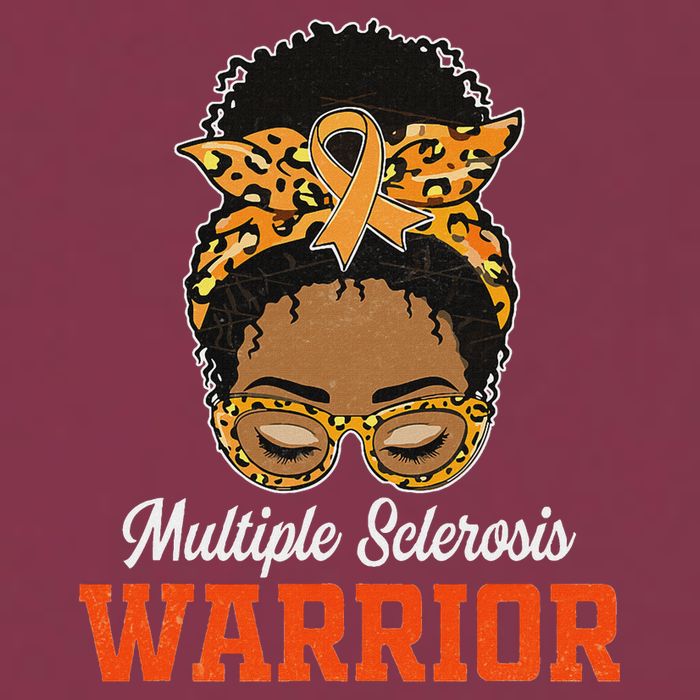 Multiple Sclerosis Warrior Messy Bun Ms Orange Ribbon 16oz Travel Tumbler