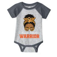 Multiple Sclerosis Warrior Messy Bun Ms Orange Ribbon Infant Baby Jersey Bodysuit