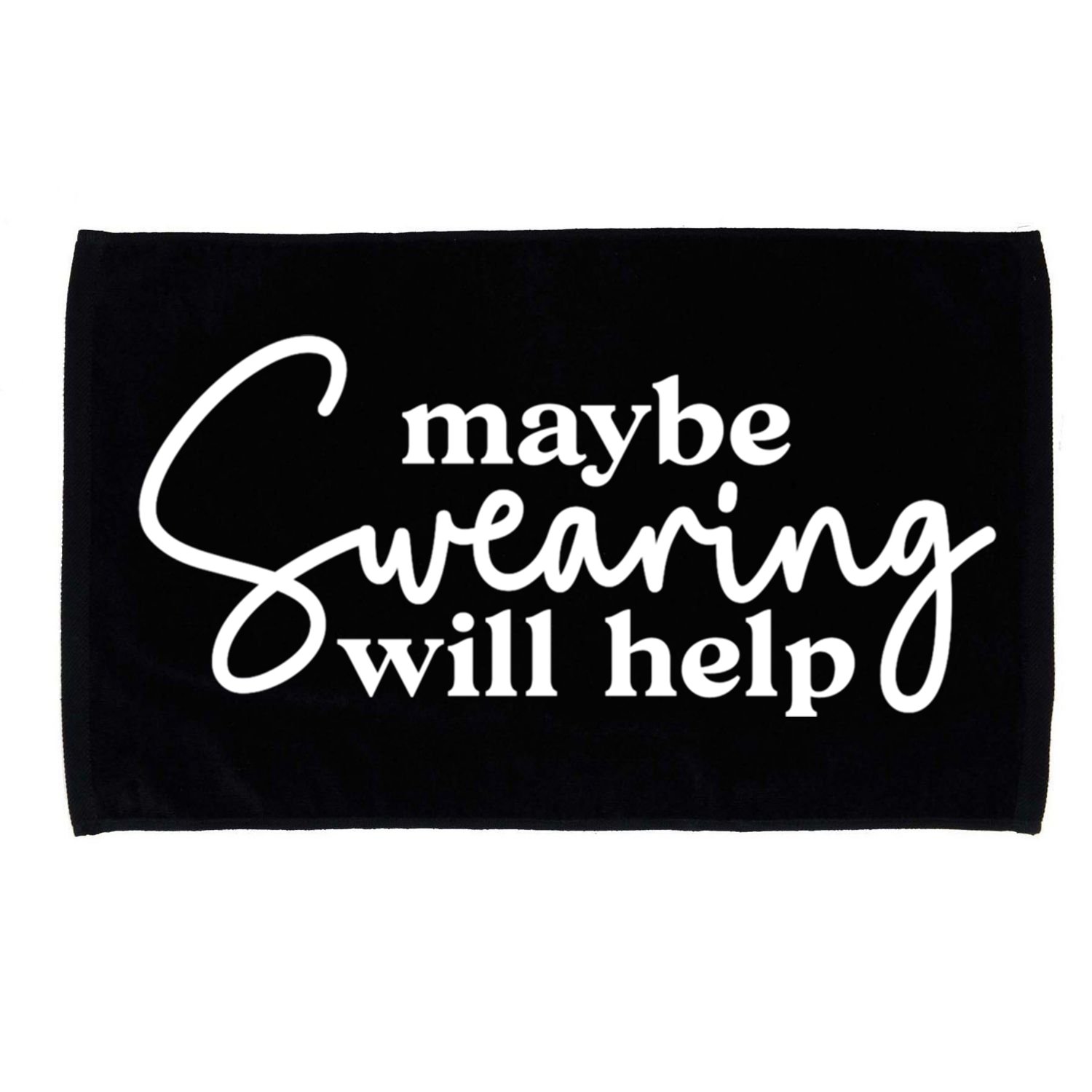 Maybe Swearing Will Help Funny Sarcastic Mom Dad Gift Microfiber Hand Towel