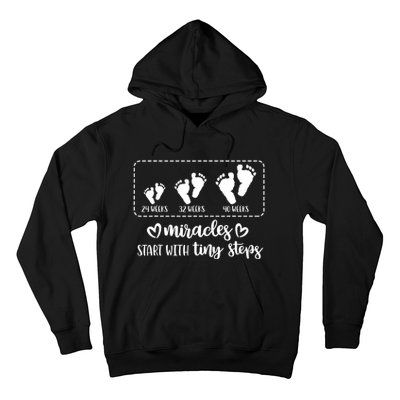 Miracles Start With Tiny Steps Baby Feet Nurse Gift TShirt Hoodie