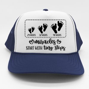 Miracles Start With Tiny Steps Baby Feet Nurse Gift TShirt Trucker Hat