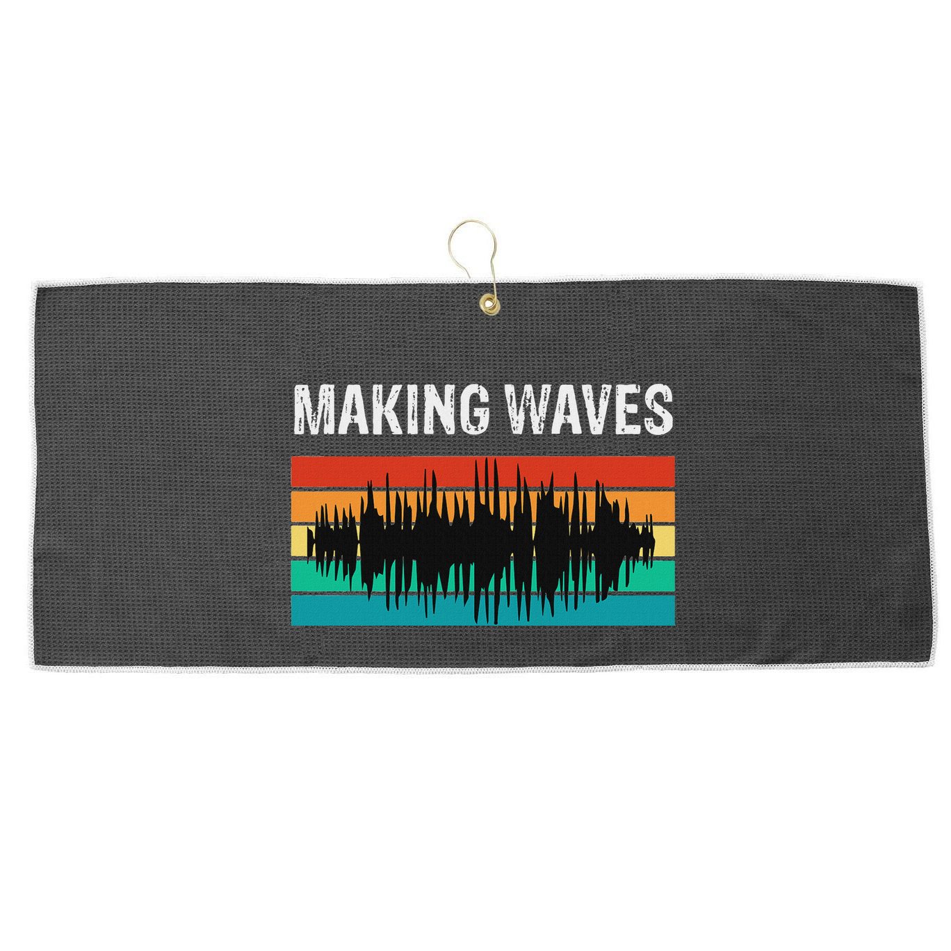 Making Sound Waves Beats Beat Makers Music Producer Large Microfiber Waffle Golf Towel