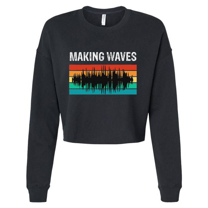 Making Sound Waves Beats Beat Makers Music Producer Cropped Pullover Crew