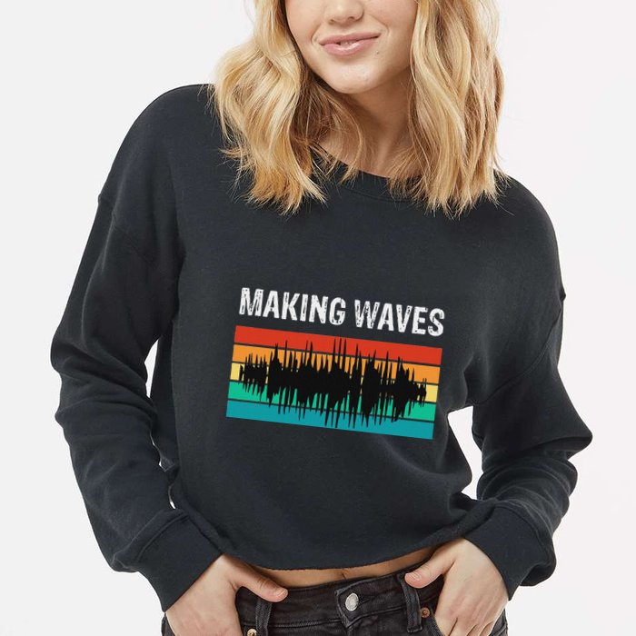 Making Sound Waves Beats Beat Makers Music Producer Cropped Pullover Crew