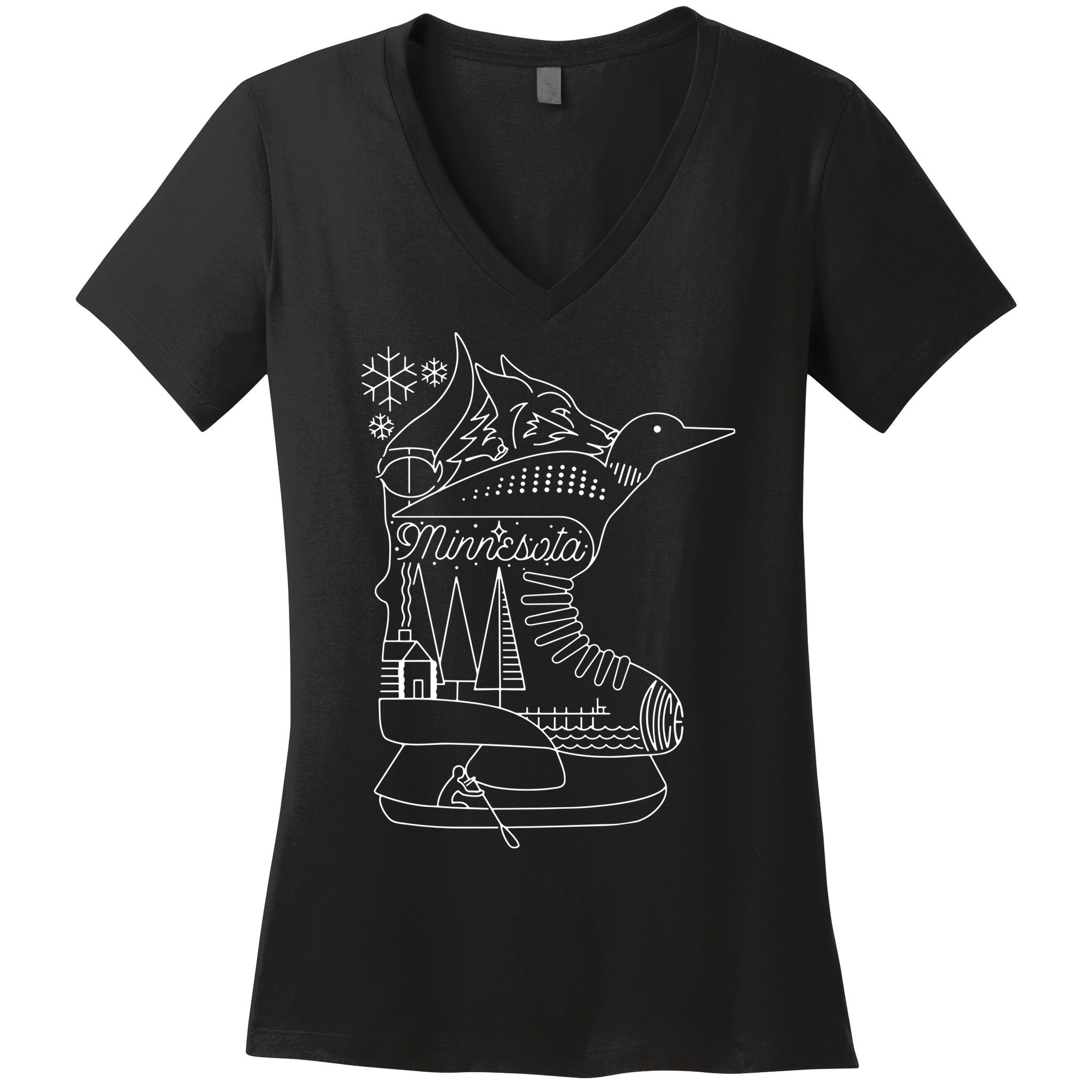 Minnesota State With Hidden Images Women's V-Neck T-Shirt