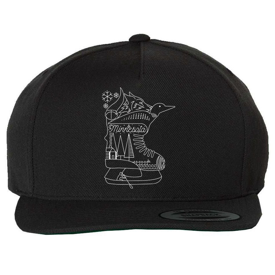 Minnesota State With Hidden Images Wool Snapback Cap