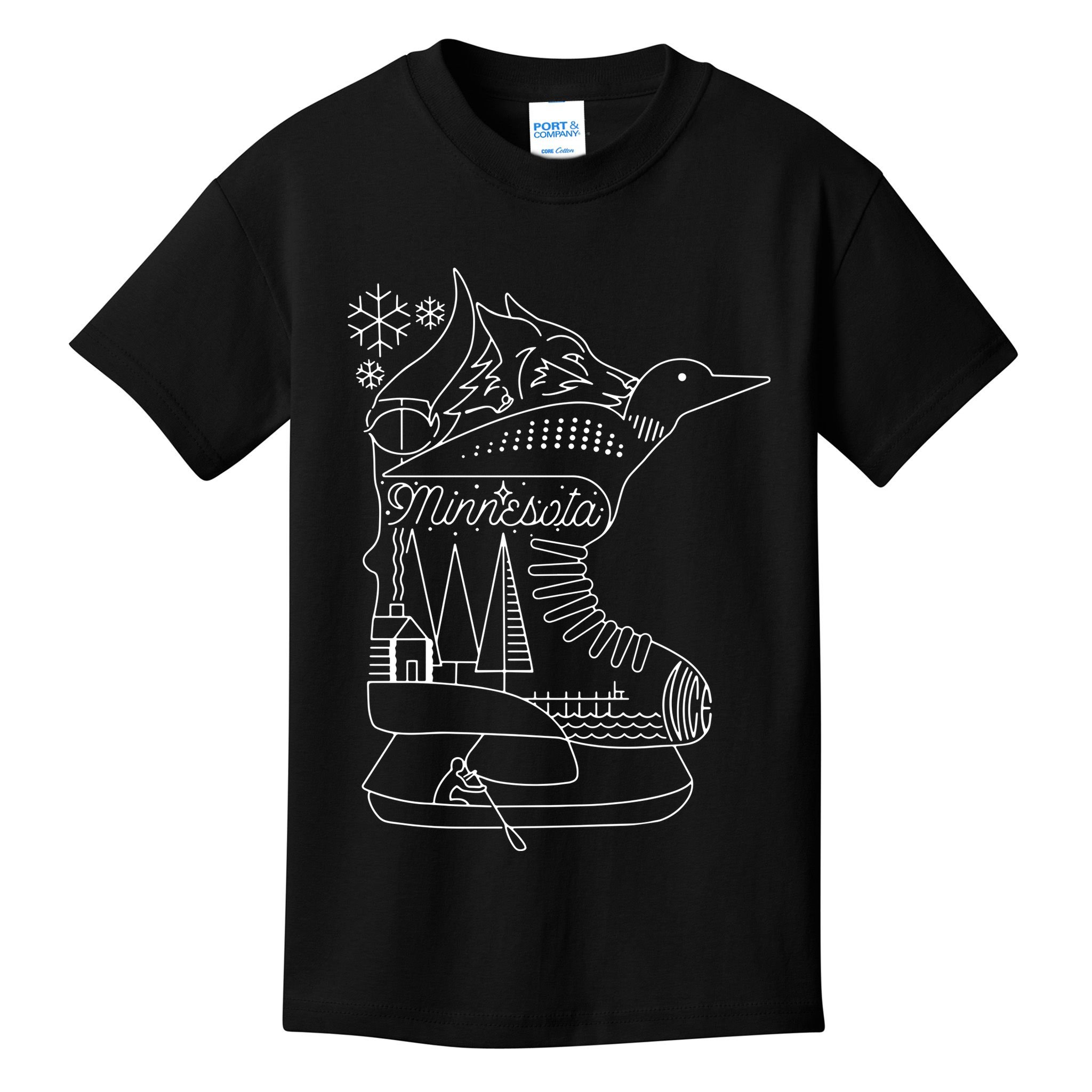 Minnesota State With Hidden Images Kids T-Shirt