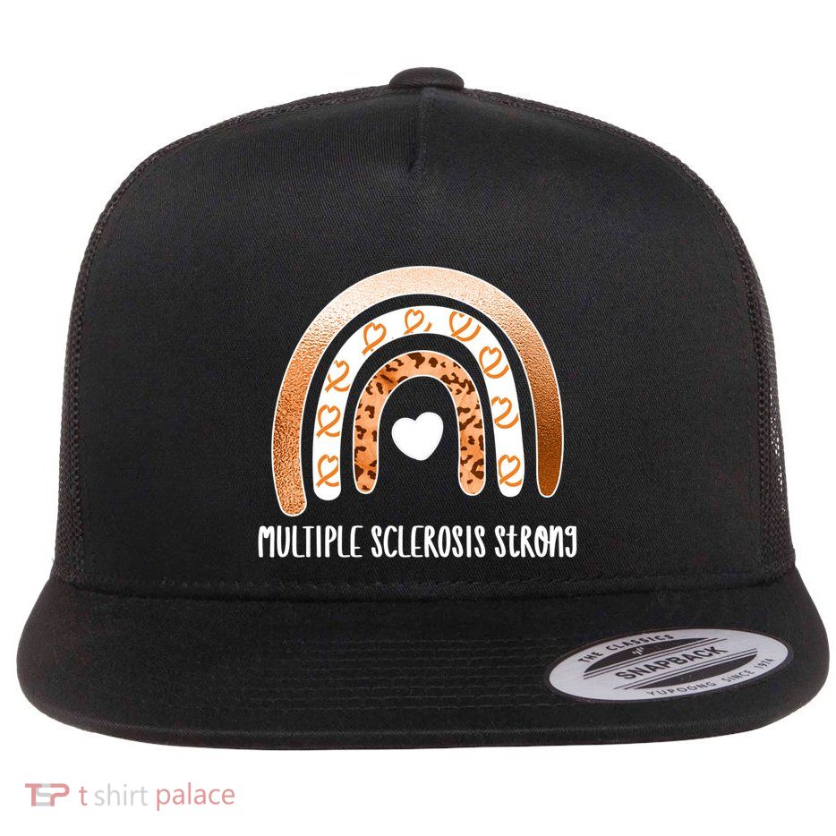 Multiple Sclerosis Warrior Orange Ribbon Ms Day Great Gift Flatbill Hat