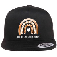 Multiple Sclerosis Warrior Orange Ribbon Ms Day Great Gift Flat Bill Trucker Hat