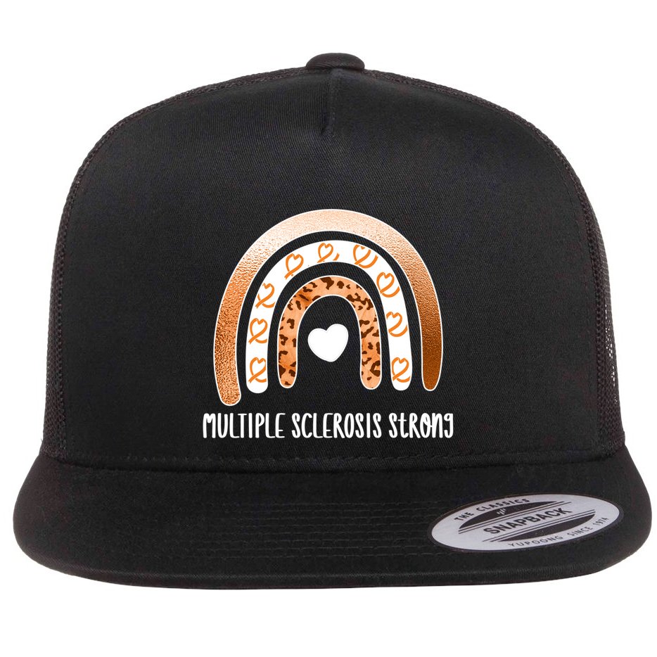 Multiple Sclerosis Warrior Orange Ribbon Ms Day Great Gift Flat Bill Trucker Hat