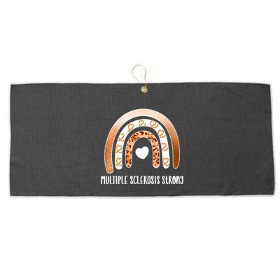 Multiple Sclerosis Warrior Orange Ribbon Ms Day Great Gift Large Microfiber Waffle Golf Towel