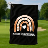 Multiple Sclerosis Warrior Orange Ribbon Ms Day Great Gift Golf Towel