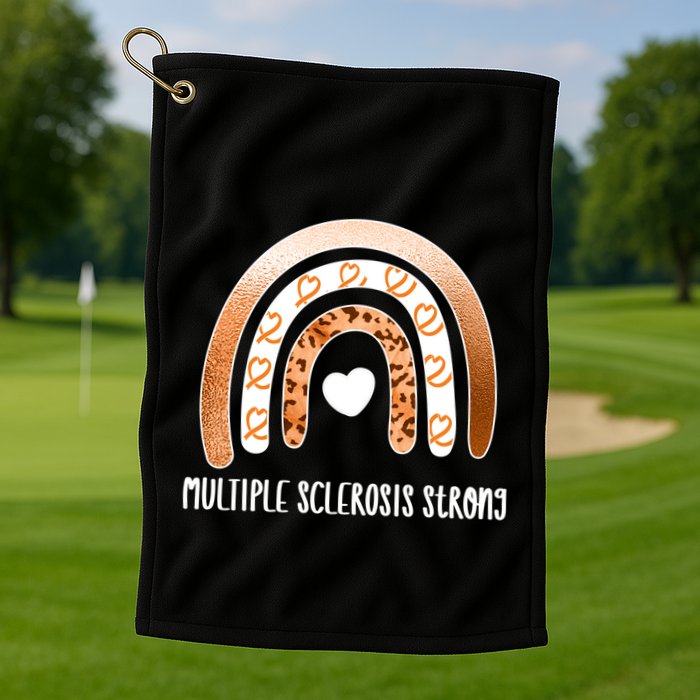 Multiple Sclerosis Warrior Orange Ribbon Ms Day Great Gift Golf Towel