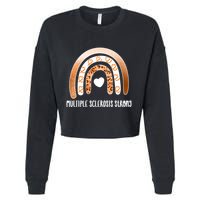 Multiple Sclerosis Warrior Orange Ribbon Ms Day Great Gift Cropped Pullover Crew