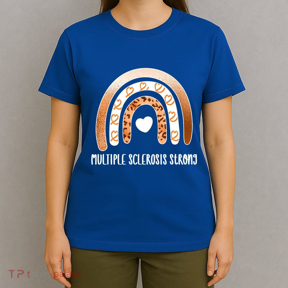 Multiple Sclerosis Warrior Orange Ribbon Ms Day Great Gift T-Shirt