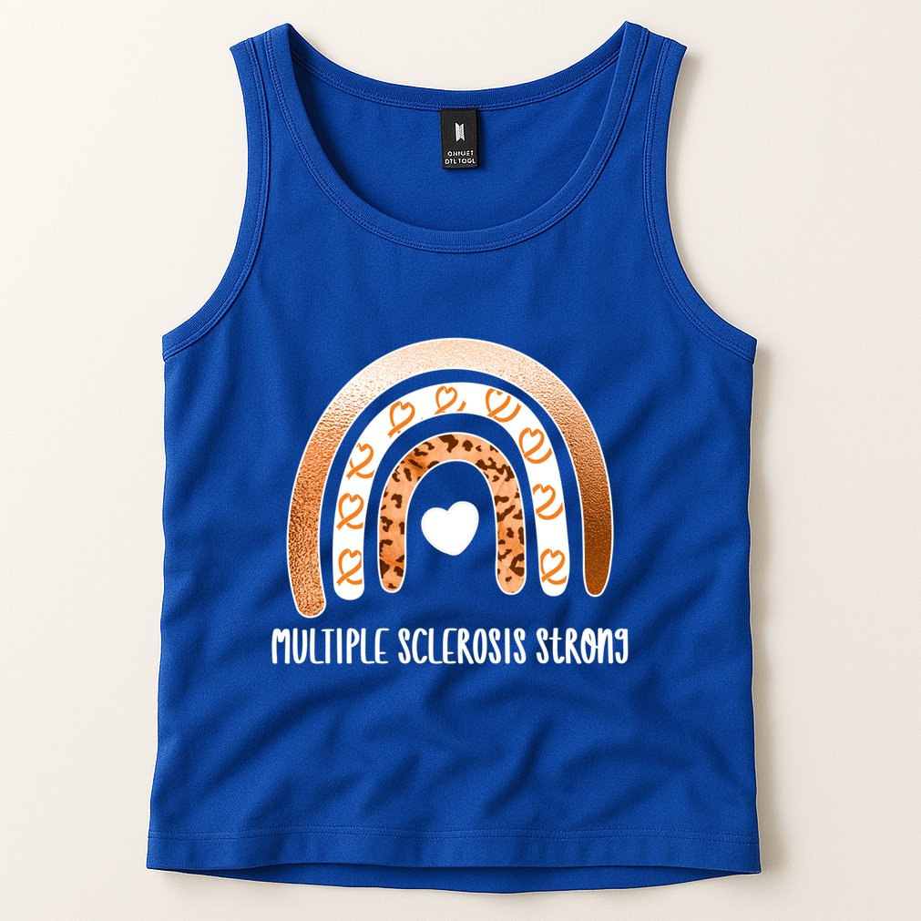 Multiple Sclerosis Warrior Orange Ribbon Ms Day Great Gift Tank Top