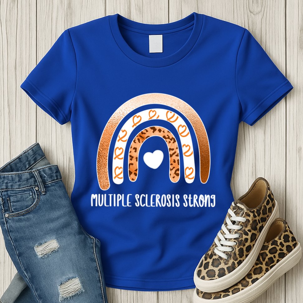 Multiple Sclerosis Warrior Orange Ribbon Ms Day Great Gift Womens T-Shirt