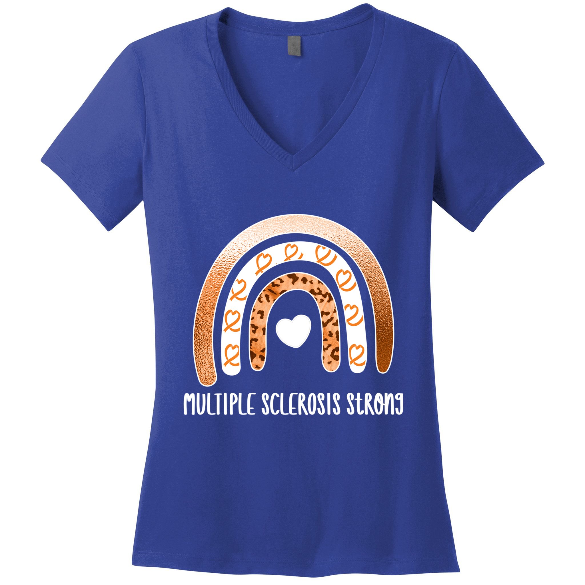 Multiple Sclerosis Warrior Orange Ribbon Ms Day Great Gift Women's V-Neck T-Shirt
