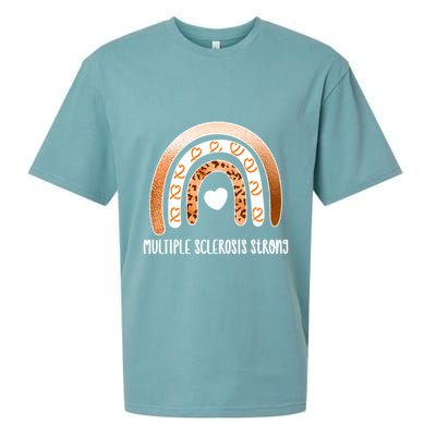 Multiple Sclerosis Warrior Orange Ribbon Ms Day Great Gift Sueded Cloud Jersey T-Shirt