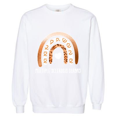 Multiple Sclerosis Warrior Orange Ribbon Ms Day Great Gift Garment-Dyed Sweatshirt