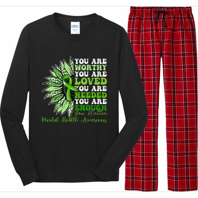 Motivational Support Warrior Mental Health Awareness Gifts Long Sleeve Pajama Set