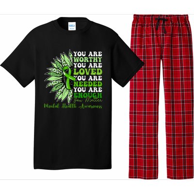 Motivational Support Warrior Mental Health Awareness Gifts Pajama Set