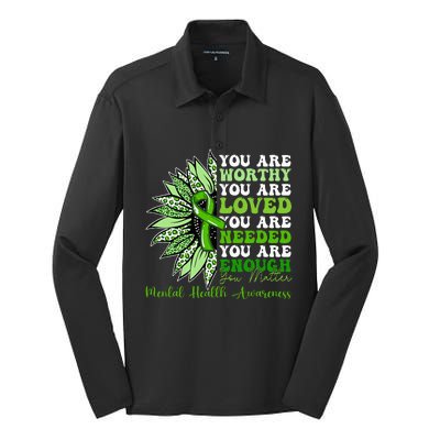 Motivational Support Warrior Mental Health Awareness Gifts Silk Touch Performance Long Sleeve Polo