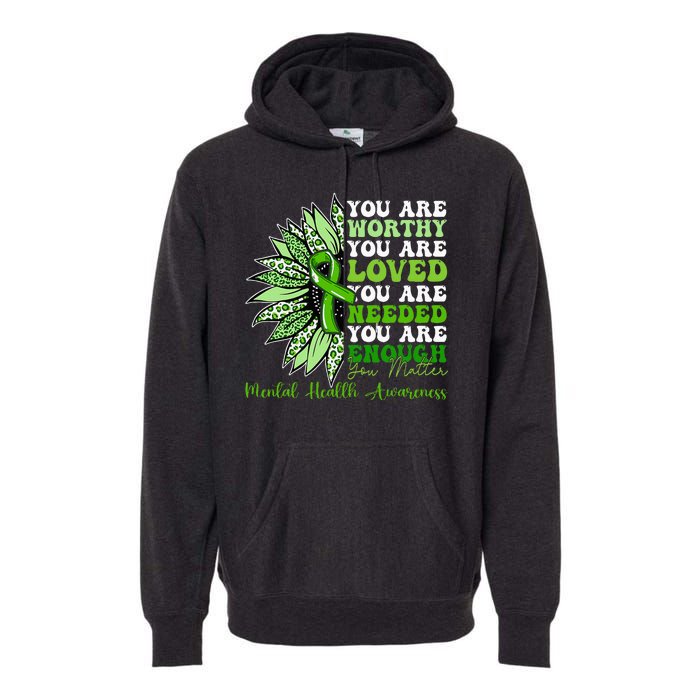 Motivational Support Warrior Mental Health Awareness Gifts Premium Hoodie