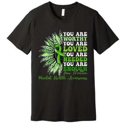 Motivational Support Warrior Mental Health Awareness Gifts Premium T-Shirt