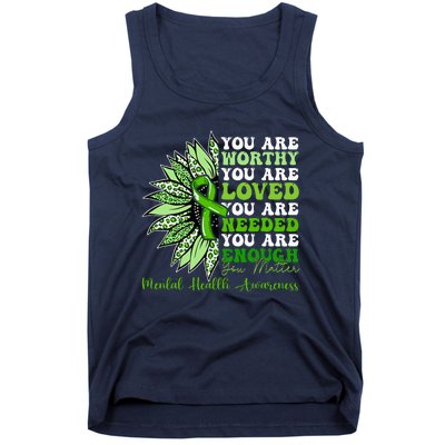 Motivational Support Warrior Mental Health Awareness Gifts Tank Top