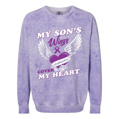 My Sons Wings Love Cover My Heart Gift Colorblast Crewneck Sweatshirt