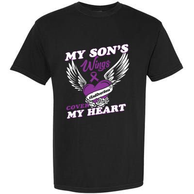 My Sons Wings Love Cover My Heart Gift Garment-Dyed Heavyweight T-Shirt