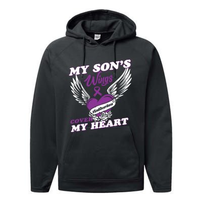 My Sons Wings Love Cover My Heart Gift Performance Fleece Hoodie