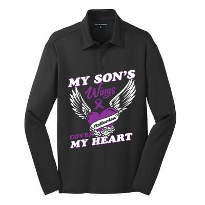 My Sons Wings Love Cover My Heart Gift Silk Touch Performance Long Sleeve Polo