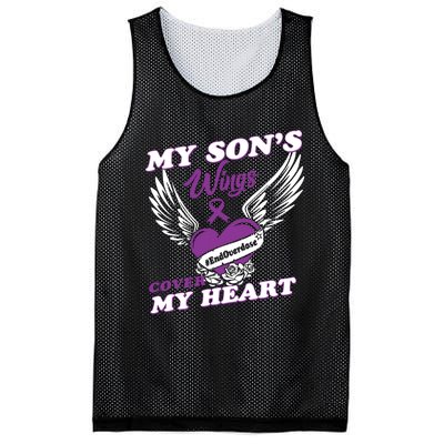 My Sons Wings Love Cover My Heart Gift Mesh Reversible Basketball Jersey Tank