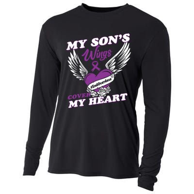 My Sons Wings Love Cover My Heart Gift Cooling Performance Long Sleeve Crew