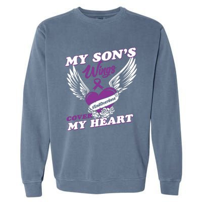 My Sons Wings Love Cover My Heart Gift Garment-Dyed Sweatshirt