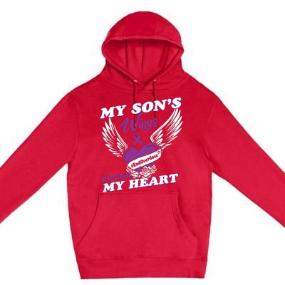 My Sons Wings Love Cover My Heart Gift Premium Pullover Hoodie